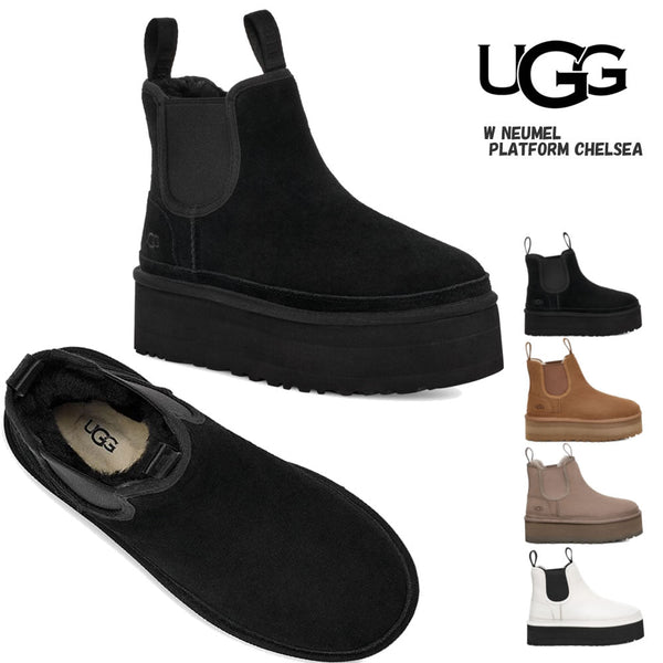 【年に１度の大感謝セール開催中です！】UGGアグ レディース ムートンブーツ ウィメンズ ニューメル プラットフォーム チェルシーブラック チェスナット ブラウン ホワイト W NEUMEL PLATFORM CHELSEA