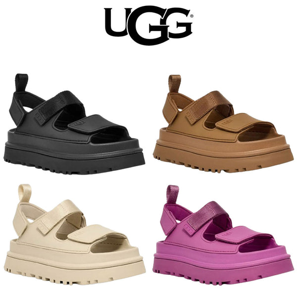 【年に1度のBIG BARGAIN開催！】UGG(アグ)サンダル ストラップ 厚底 プラットフォーム 軽量 ゴールデングロウ レディース GOLDENGLOW